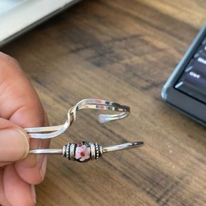2 Sterling Silver bangle bracelets